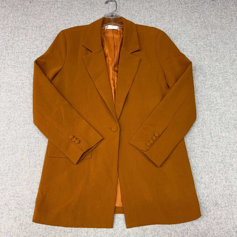 MYN | Blazer Jacket | Small | Burnt Orange Rust | Single Button Lined Tailored